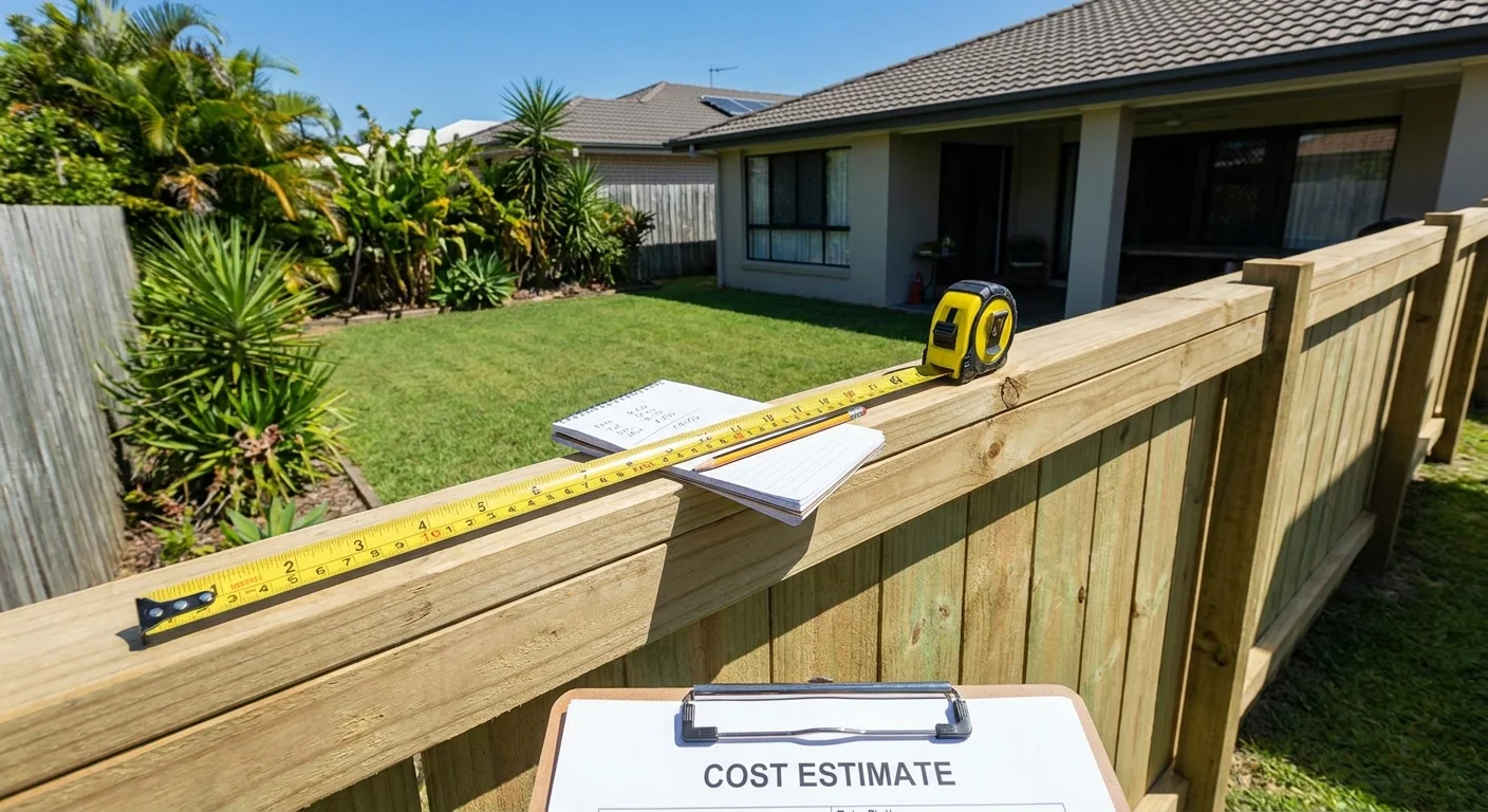 New treated pine paling fence on a Gold Coast residential property